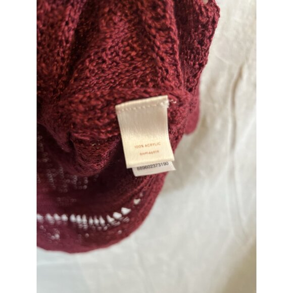 Lauren Conrad Women's Small Maroon Knit Long Sleeve Sweater - Picture 4 of 12